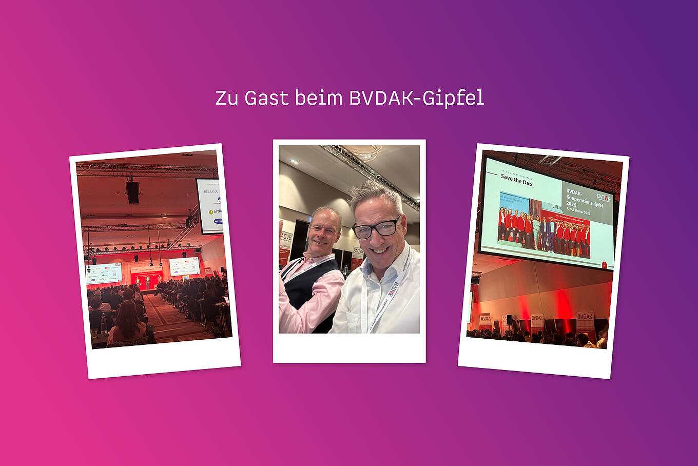 Fotokollage mit drei Bildern des KVDAK Kongresses 2025