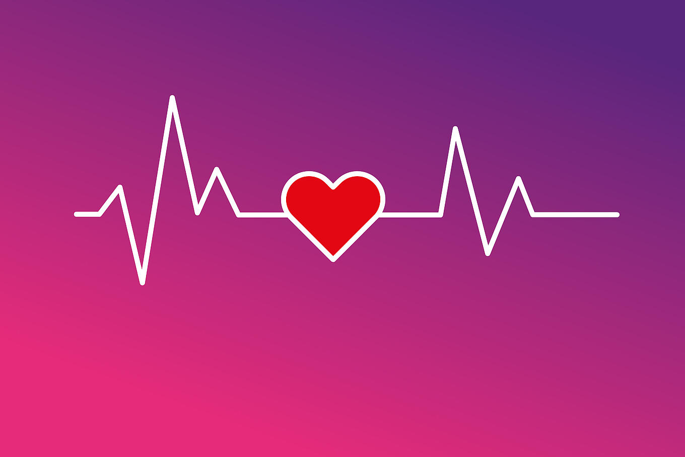 Herzschlagkurve mit rotem Herz