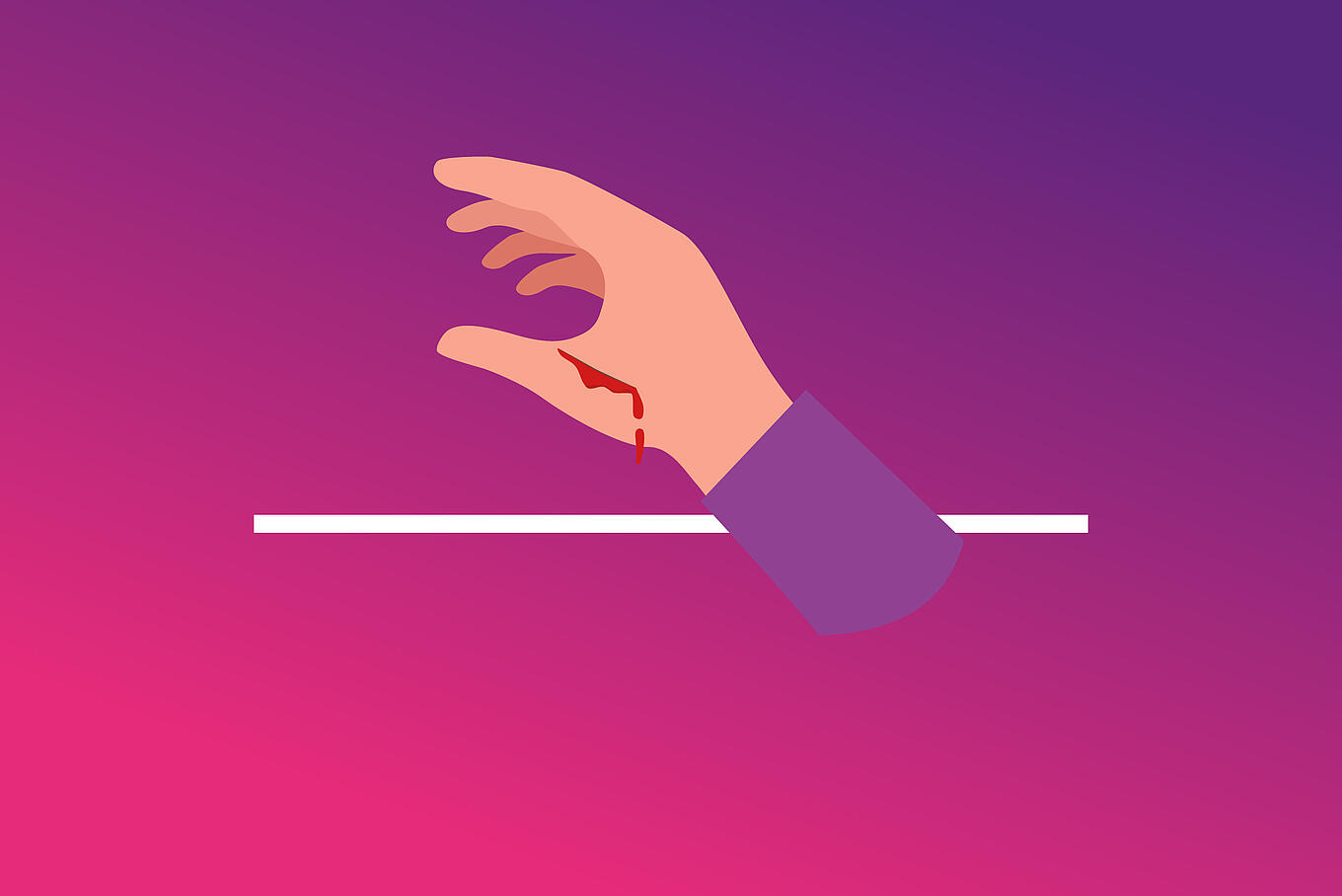 Comic-Hand mit Schnittverletzung