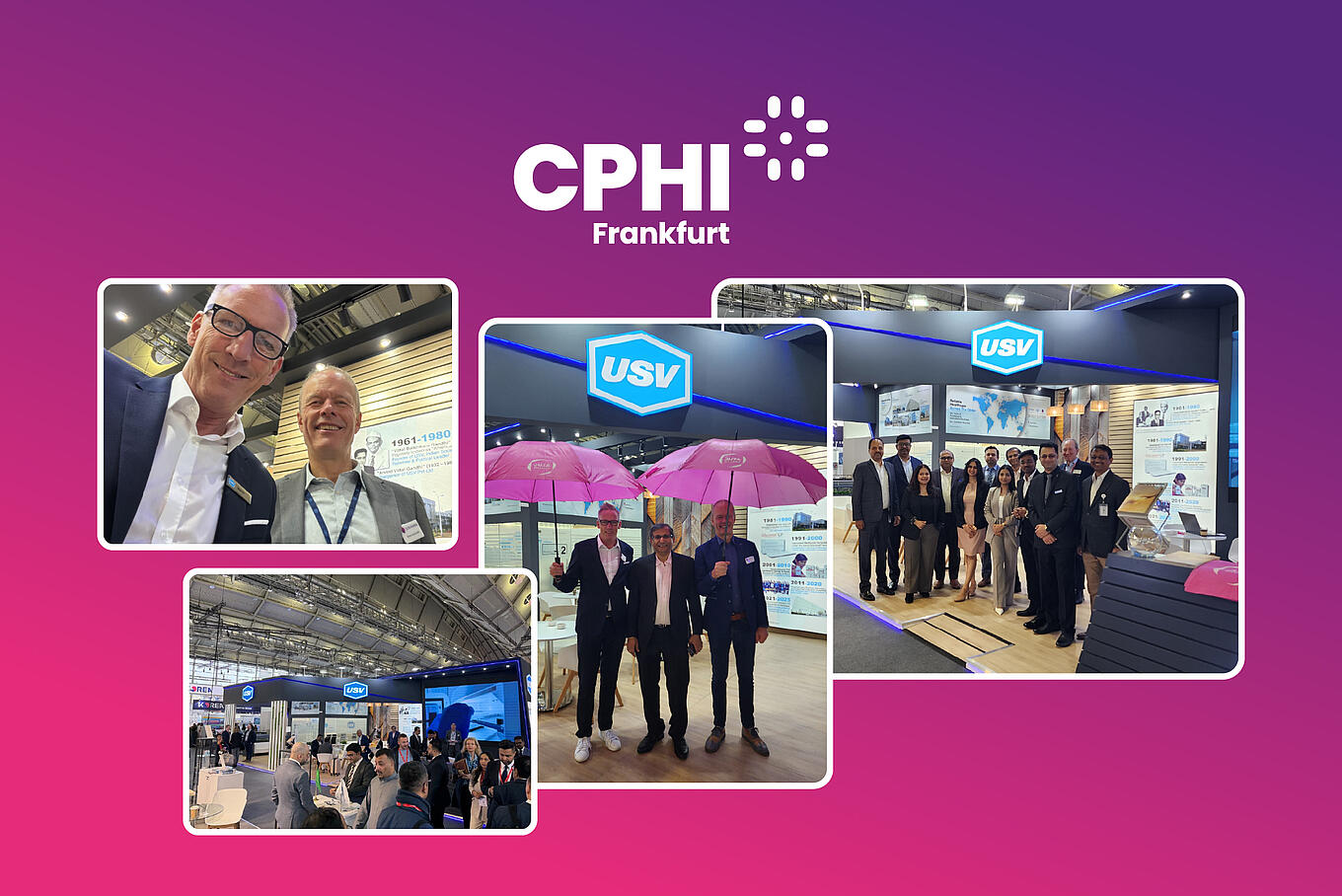 Bilderkollage von der Messe CPHI 2025 in Frankfurt