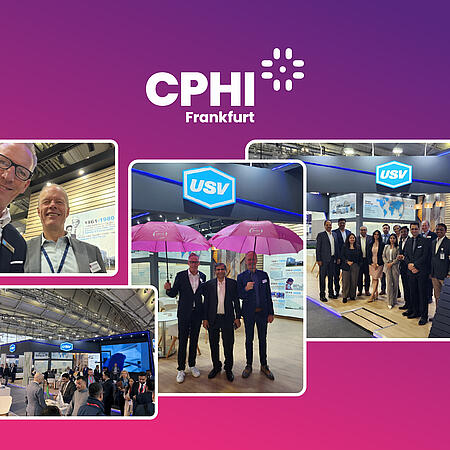 Bilderkollage von der Messe CPHI 2025 in Frankfurt