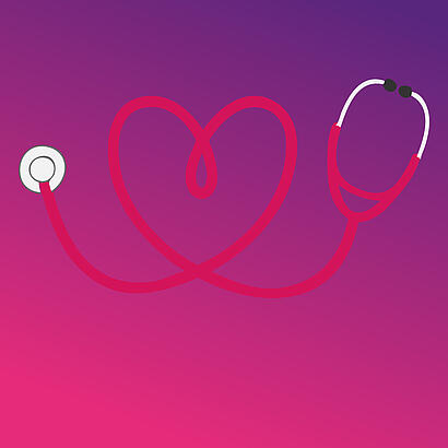 Stethoskop, das ein Herz bildet