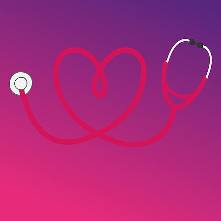 Stethoskop, das ein Herz bildet