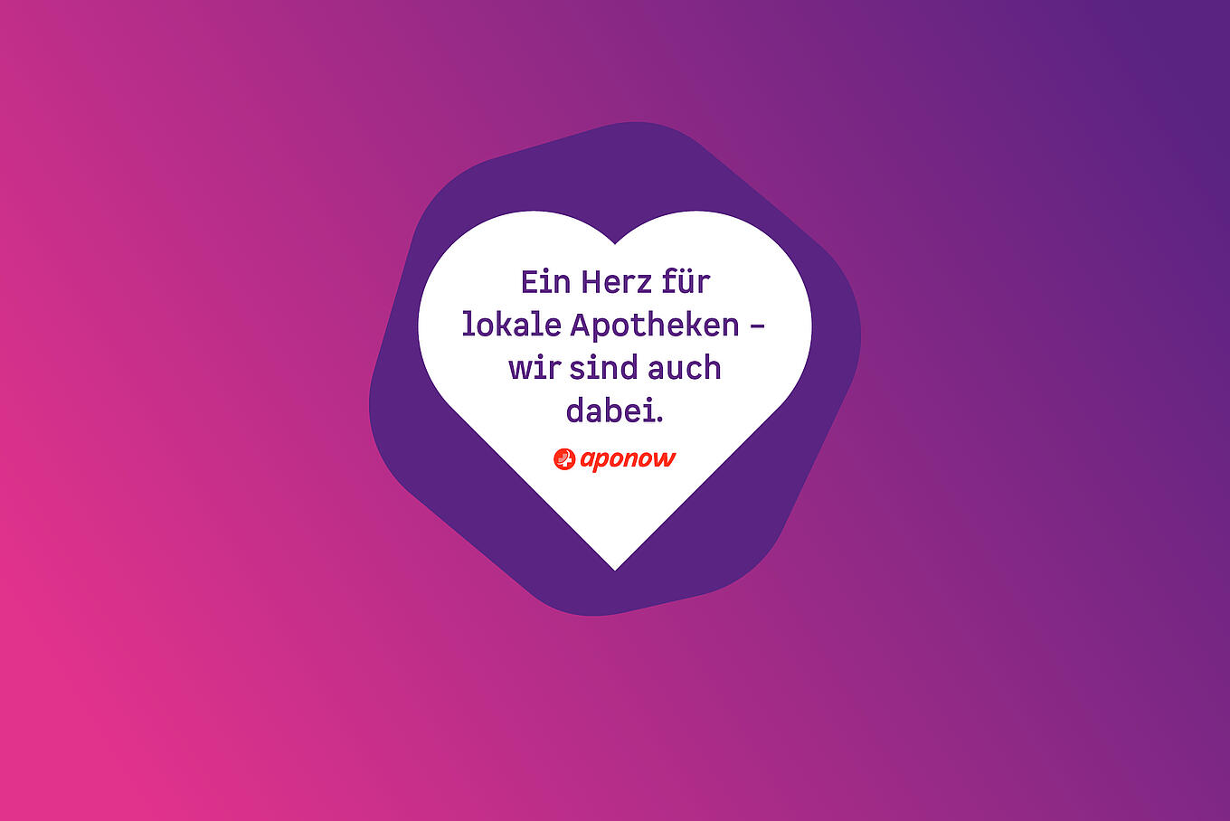 Illustration eines Herzens mit der Aufschrift Ein Herz für lokale Apotheken – wir sind auch dabei sowie das aponow-Logo.